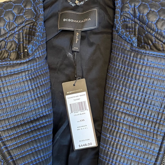 Bcbgmaxazria Runway Pilar Long sleeve Quilted zip up Jacket woman’s XXS - Picture 10 of 16